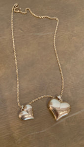 14K Pretty Yellow Gold 3-D Large Puffed Heart Pendant 2 Grams