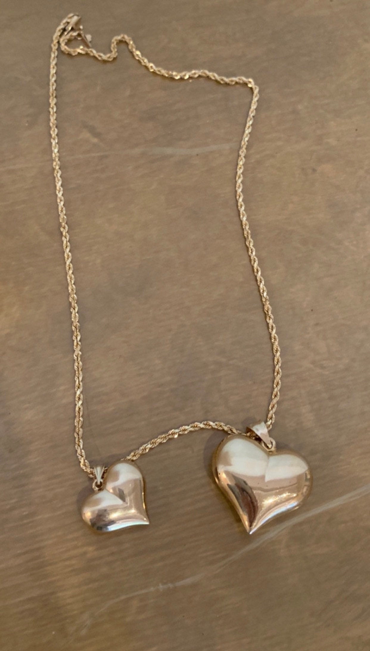 14K Pretty Yellow Gold 3-D Large Puffed Heart Pendant 3.5 Grams