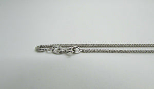 14K Pretty White Gold Foxtail Chain 16 Inches With Secure Clasp 2 Grams Italy