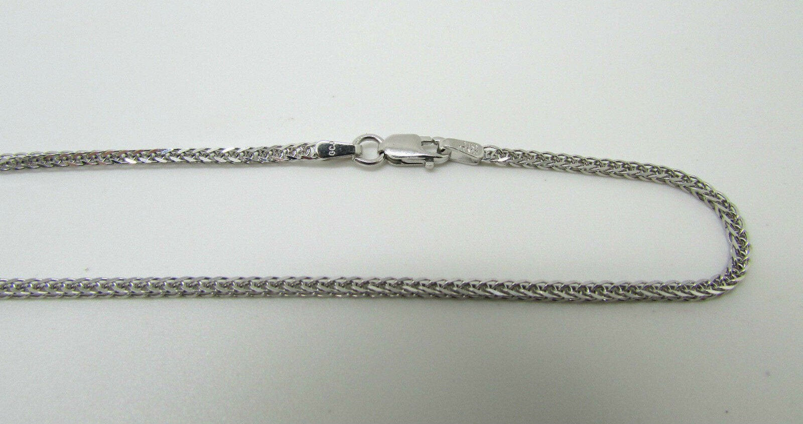 14K Pretty White Gold Foxtail Chain 22 Inches 5.7 Grams Made In Italy