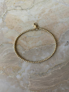 14K Pretty Yellow Gold High Polished Ball Bangle 4.5 Grams