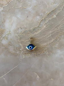 14K Pretty Yellow Gold Evil Eye Pendant 1.1 Grams
