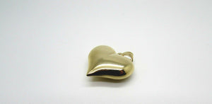 14K Pretty Yellow Gold 3-D Large Puffed Heart Pendant 2 Grams
