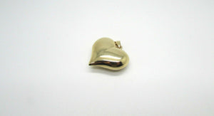 14K Pretty Yellow Gold 3-D Large Puffed Heart Pendant 2 Grams