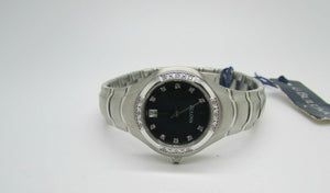 Bulova 96R20 Ladies Watch Maestro Diamond Black Mother Of Pearl Brand New