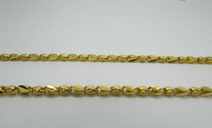 22K Pretty Yellow Gold Nugget Chain With Horseshoe Clasp 20 Inches 24.8 Grams