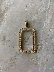 14K Pretty Yellow Gold Frame for 1 oz Gold Bar with Round Diamonds 2.58 Cts
