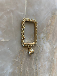 14K Pretty Yellow Gold Rope Chain Frame for 10 Gram pamp/credit suisse Gold Bar