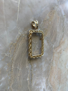 14K Pretty Yellow Gold Rope Chain Frame for 5 Gram pamp/credit suisse Gold Bar