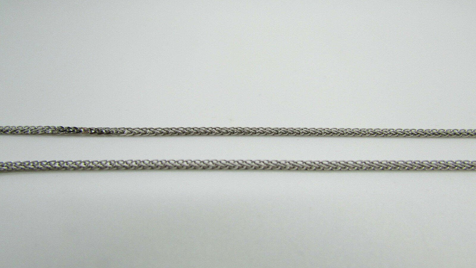 14K Pretty White Gold Foxtail Chain 16 Inches With Secure Clasp 2 Grams Italy