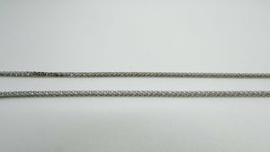 14K Pretty White Gold Foxtail Chain 16 Inches With Secure Clasp 2 Grams Italy