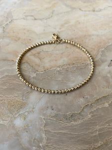 14K Pretty Yellow Gold High Polished Ball Bangle 4.5 Grams