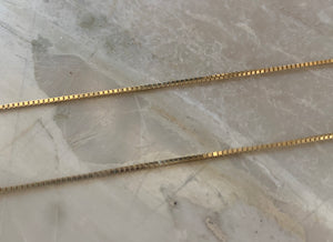 14K Pretty Shiny Yellow Gold Box Chain 24 Inches 3.1 Grams